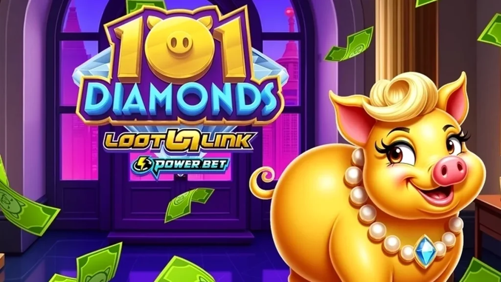 Tampilan visual slot 101 Diamonds dengan tema permata mewah