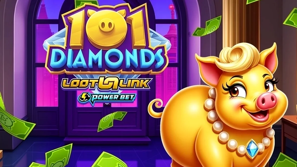 Tampilan visual slot 101 Diamonds dengan tema permata mewah